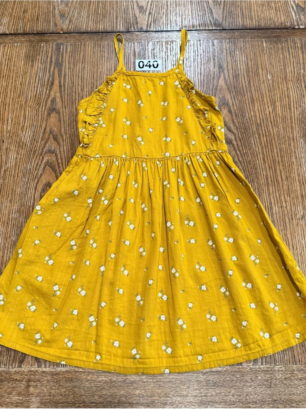 Old Navy Mustard Yellow Floral Ruffle Sundress